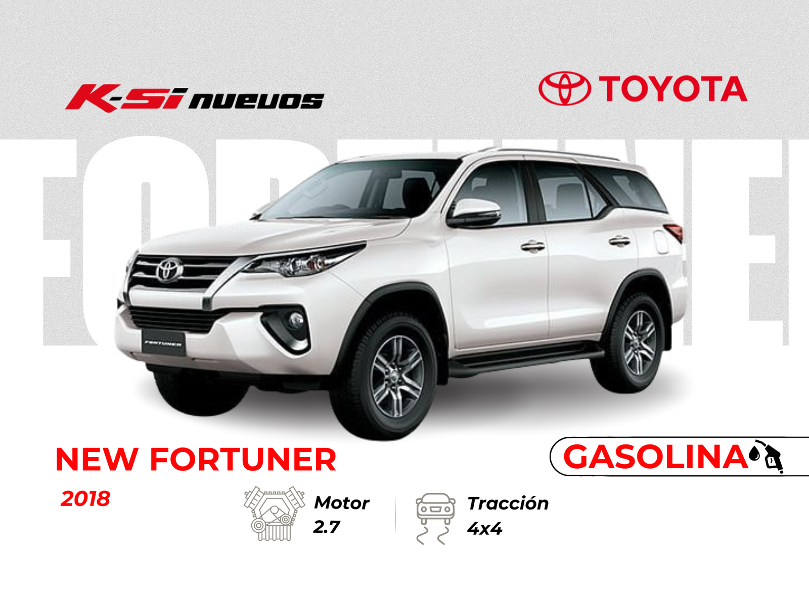 TOYOTA NEW FORTUNER AC 2.7 5P 4X4 TA 2018