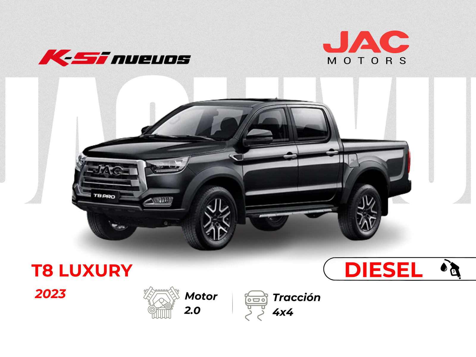 JAC LUXURY T8 AC 2.0 CD 4X4 TM DIESEL 2023