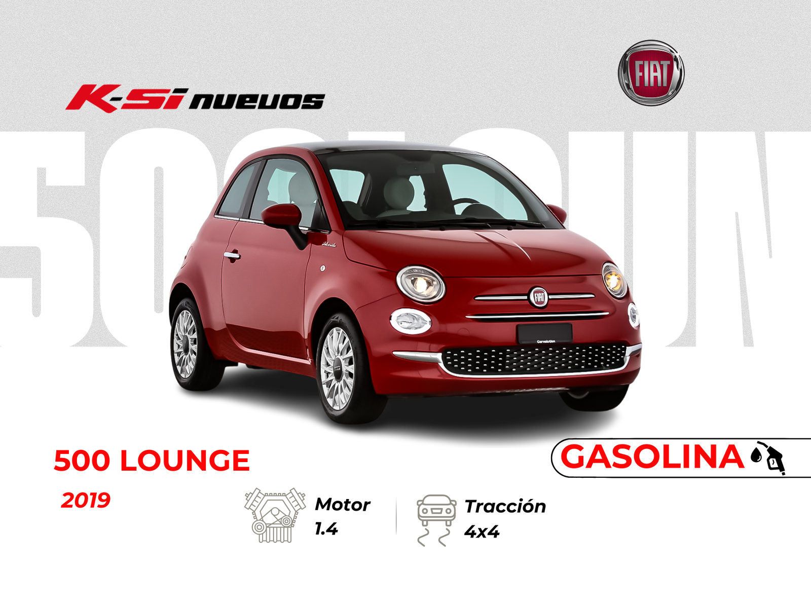 FIAT 500 LOUNGE DL AC 1.4 3P 4X2 TM 2019